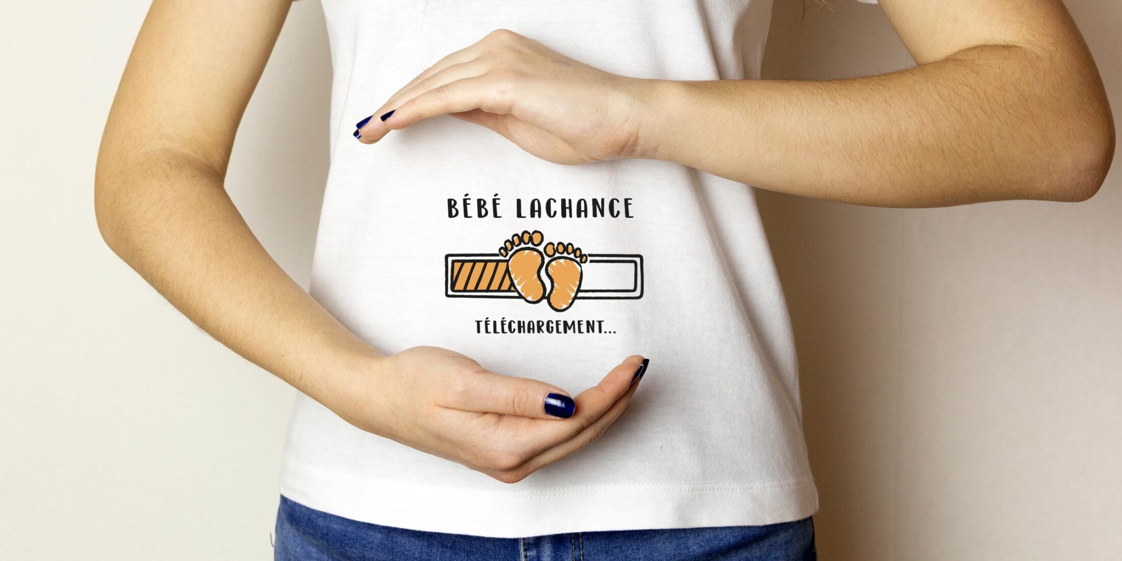 t-shirt blanc en coton personnalisé pour femme enceinte