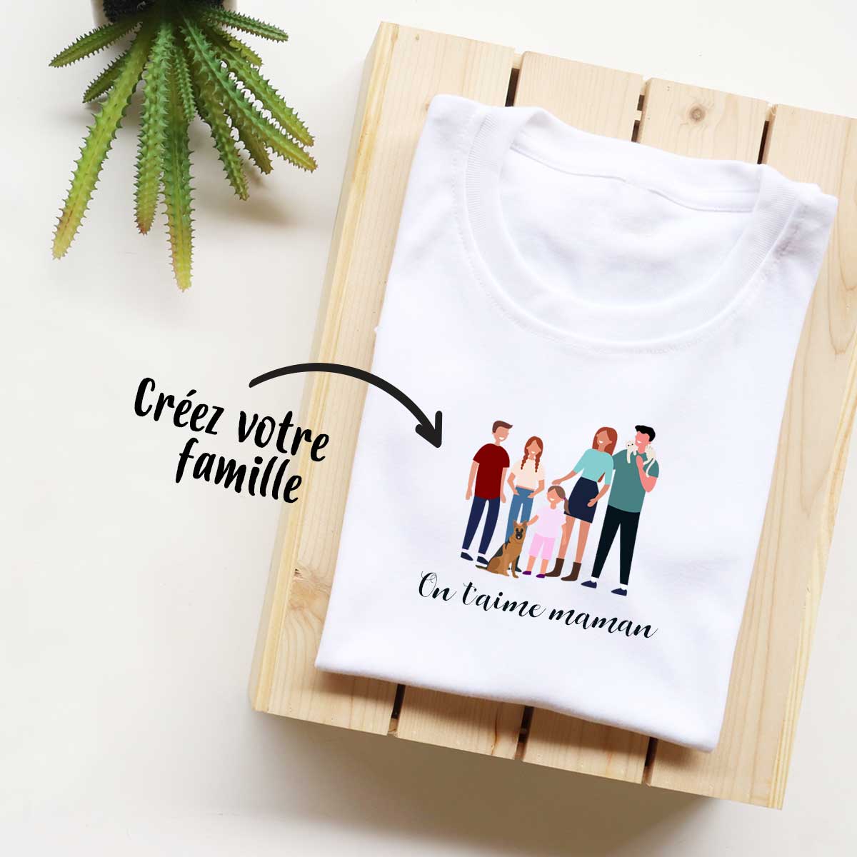 T-shirt de famille personnalisé - cadeau parfait pour la fête des Mères